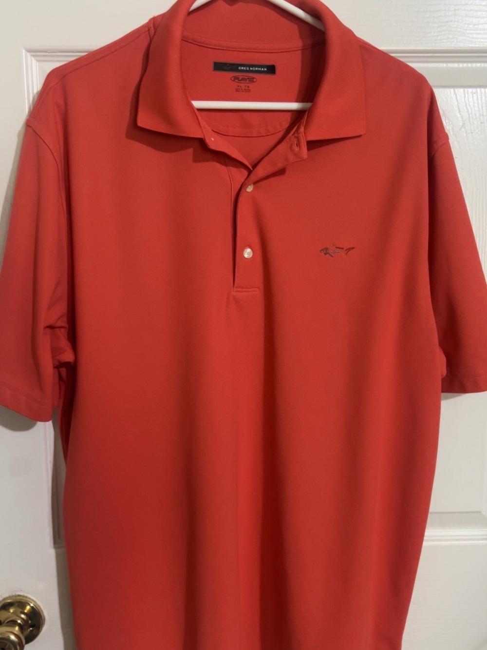 Greg Norman Collection Coral-Red Short Sleeve Polo